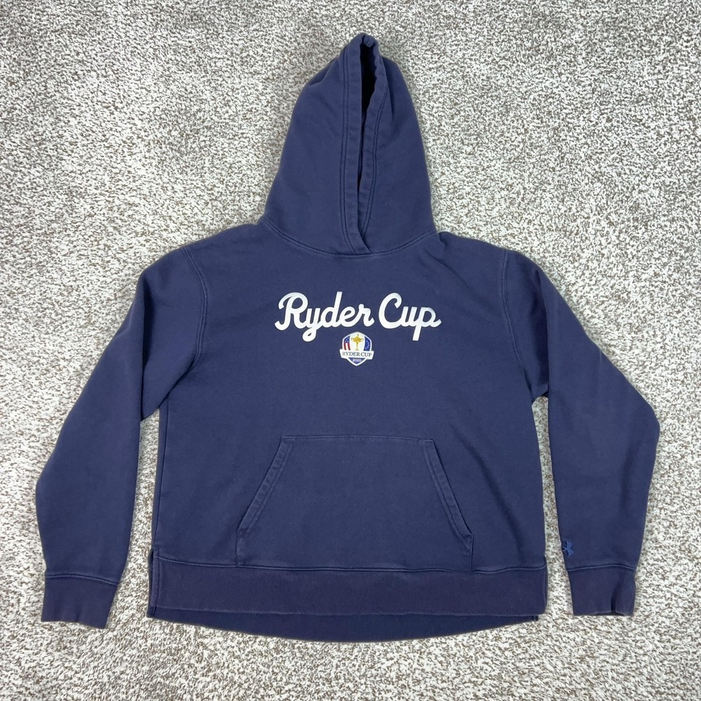 Under‎ Armour Hoodie Womens Large Blue Ryder Cup 2020 Fleece Pullover Sweatshirt
